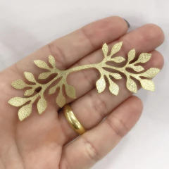 Aplique de Lonita Dourado Ramo (10 unds) - Dita Bijuterias
