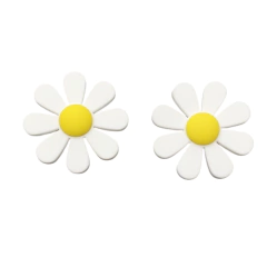 Aplique Flor emborrachado Branco com Miolo Amarelo (2 unds) na internet
