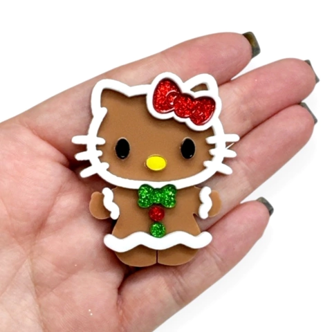aplique hello kitty de natal acrilico