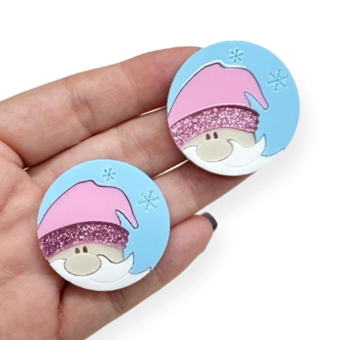 aplique de natal acrilico papai noel candy color