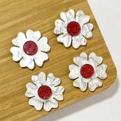 aplique flor de madreperola acrilico
