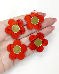 Imagem do Aplique Flor Madrepérola Vermelha