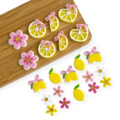 aplique limão siciliano rosa em acrilico