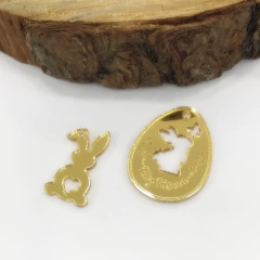 Imagem do Tag Pingente de Acrilico Ovo de Páscoa Dourado 3,8x2,9 cm