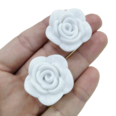 Rosa Grande Branco de Acrilico (Par) - comprar online