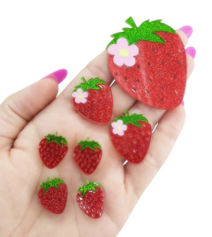 Aplique Morango de Acrilico 6cm (1 und) na internet