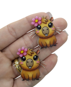 Aplique Capivara Flor 3,5cm (PAR) - comprar online