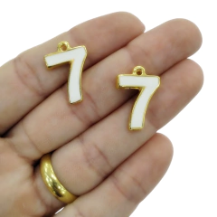 Pingente Dourado Número 7 Branco (2unds) - comprar online
