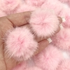 Pompom Achatado Rosa Bebe 4,5cm (par)
