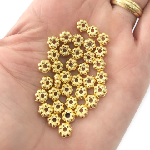 Entremeio de florzinha em ABS dourado (5gr)