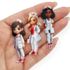 pingente enfermeira acrilico