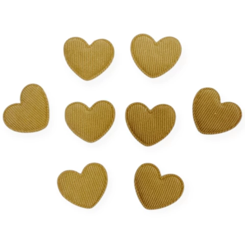 aplique coração veludo cotele