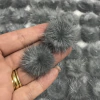 Pompom Achatado Cinza 2,5cm (par)