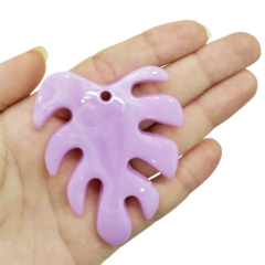 Pingente De Resina Costela de Adão Lilás Mesclado (Und)