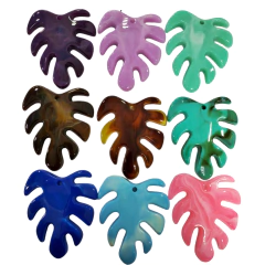 Pingente De Resina Costela de Adão Azul Claro Mesclado (Und) na internet