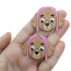 Aplique Patrulha Canina Rosa emborrachado (par)