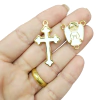 3 Kits Terço Anjo Dourado com Branco Resinado (6 pcs)