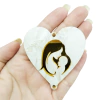 Entremeio de Acrilico Coração Mãe Dourado 6cm (1und)
