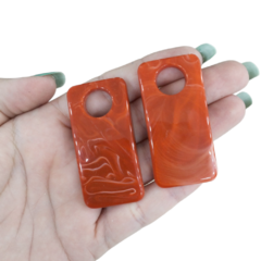 Pingente de Resina Retangular Terracota 54x26mm (par)