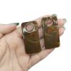 Pingente de Resina Retangular Marrom Mesclado 54x26mm (par)