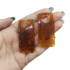 Pingente de Resina Retangular Marrom Transparente Mesclado 54x26mm (par)