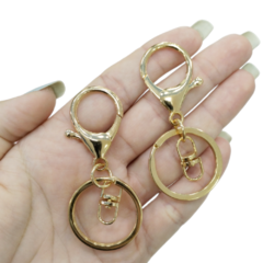 Argola para chaveiro Com Mosquetão Dourado (2 unds)