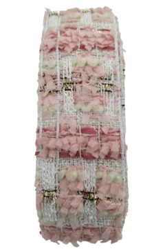 Fita Tweed Rosa Mesclado 38mm (2metros)
