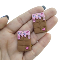 Aplique emborrachado Barra de Chocolate (par)