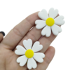 Aplique Flor Branca emborrachado (2 unds)