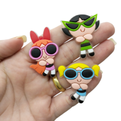 Aplique das Meninas Super Poderosas com Óculos emborrachado (trio)