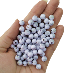 Contas Para Terço Com Nossa Senhora Aparecida Branco com Prata 8mm (20 gramas)