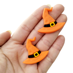 Aplique Emborrachado Chapéu de Bruxa Laranja (2 unds)