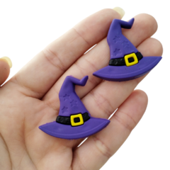 Aplique Emborrachado Chapéu de Bruxa Roxo (2 unds)