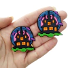 Aplique Emborrachado Halloween Azul com Rosa (2 unds)