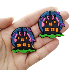Aplique Emborrachado Halloween Azul com Rosa (2 unds)