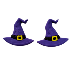 Aplique Emborrachado Chapéu de Bruxa Roxo (2 unds) - comprar online