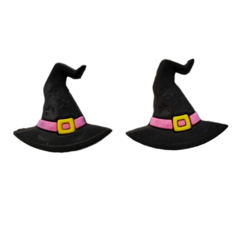 Aplique Emborrachado Chapéu de Bruxa Preto (2 unds) - comprar online