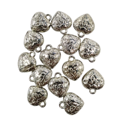 Pingente Coração Flores Abs Niquel (10g) - comprar online