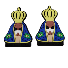 Pingente Emborrachado Nossa Senhora Aparecida (par) - comprar online