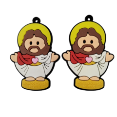 Pingente Emborrachado Sagrado Coração de Jesus (par) - comprar online