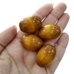 Azeitona Passante de Madeira Marrom Claro 27x20mm (4unds)