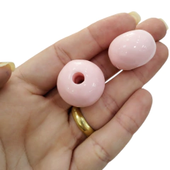 Bola de Resina Facetada Rosa Claro 18x22 ( par)