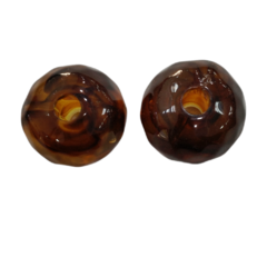 Bola de Resina Facetada Marrom Transparente 18x22 ( par) - comprar online