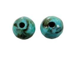 Bola de Resina Facetada Turquesa Mesclado 18x22 ( par) - comprar online