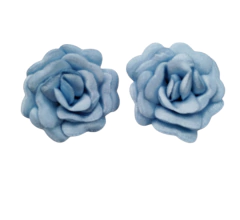 Aplique Flor de Cetim Azul Claro (par) - comprar online