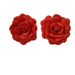 Aplique Flor de Cetim Vermelho (par) - comprar online