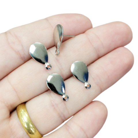 Base de brinco niquel Gota 809 (4 und)