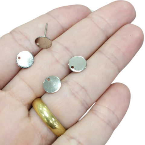 Base de brinco niquel Redondo Pequeno 361 (4 und)