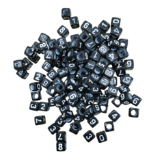 Dado de numero preto com Branco 6mm (20 gramas) na internet