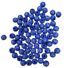 Contas para terço Azul com Dourado 8mm (20 gramas) - comprar online